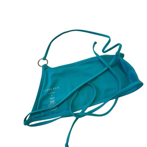 Storm Reid x Pacsun Blue One Shoulder Strappy Ring Bikini Size S Sexy - Picture 7 of 10